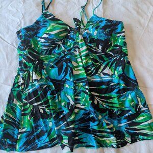 Women's Black Tropical Swim Tankini - Size 16/1X
